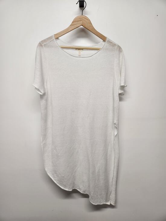 Eileen Fisher Tops - Eileen Fisher Women's Organic Linen Short Sleeve Asymmetric Tunic, Size L, White
